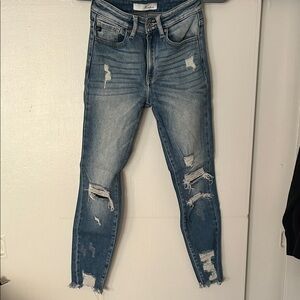 Distressed Blue Jeans